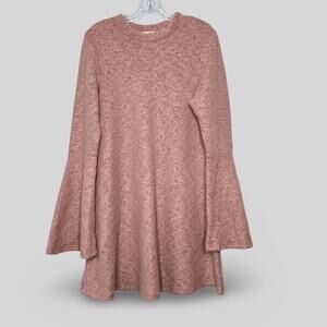 PPLA Pink Fuzzy Long Sleeve Dress